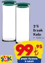 PAŞABAHÇE 2’Lİ ERZAK KABI • 1230 CC